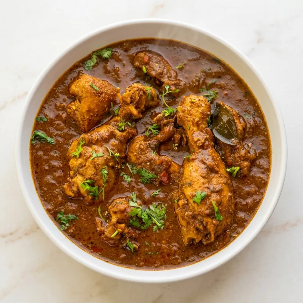 Chicken Chettinad at Golden Peacock South Indian Restaurant in Calmar, AB